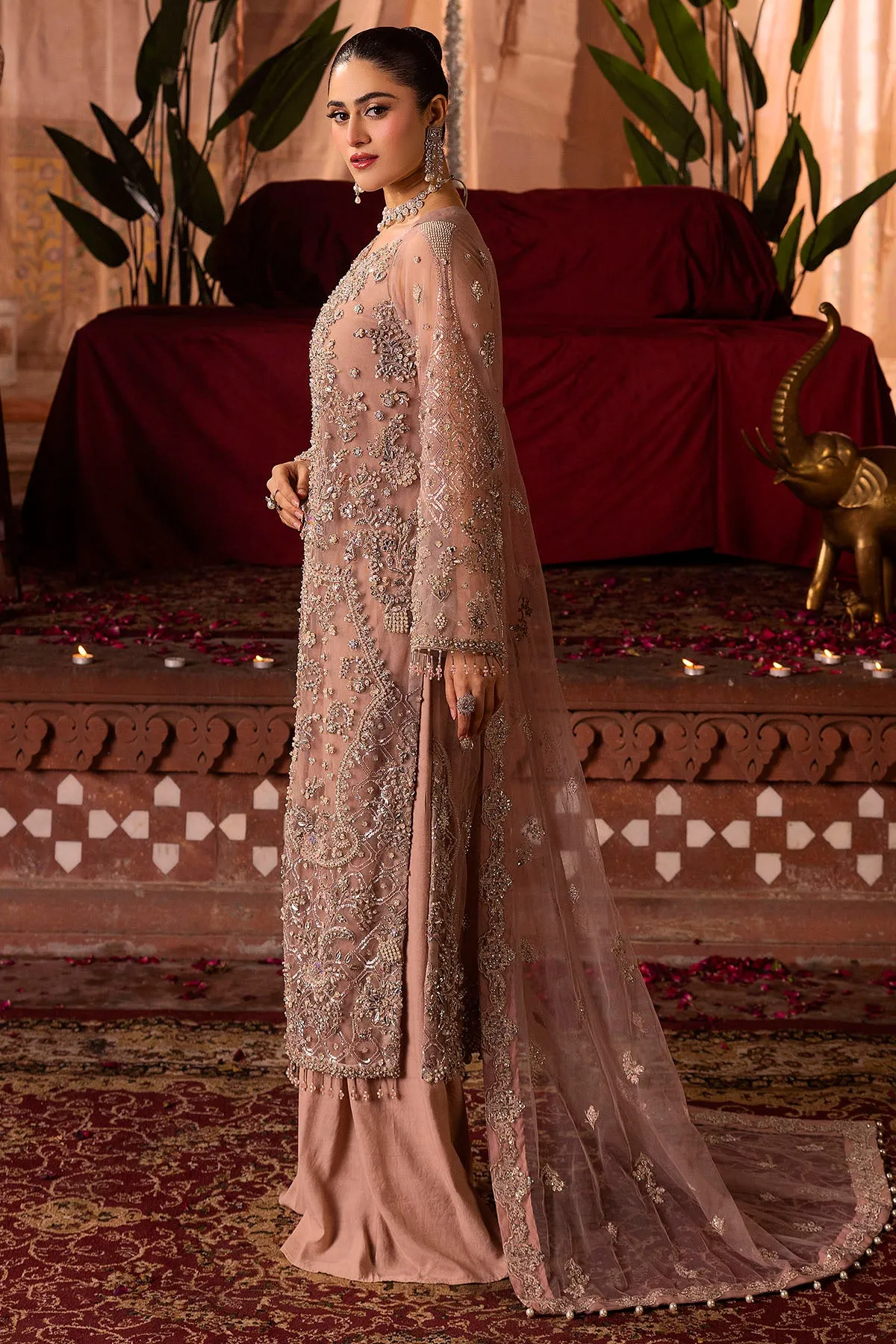 0011-REEM EMBROIDERED SILK NET STITCHED