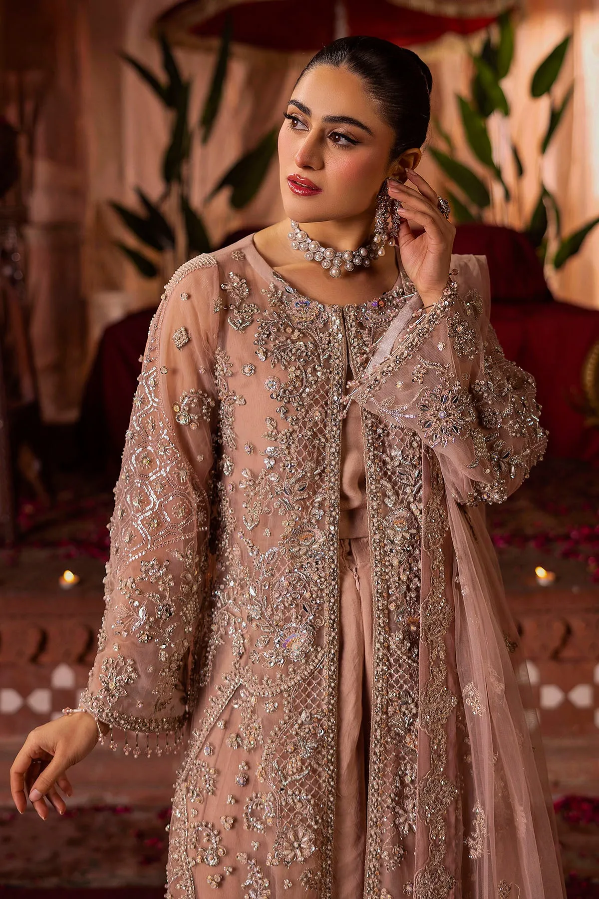 0011-REEM EMBROIDERED SILK NET STITCHED