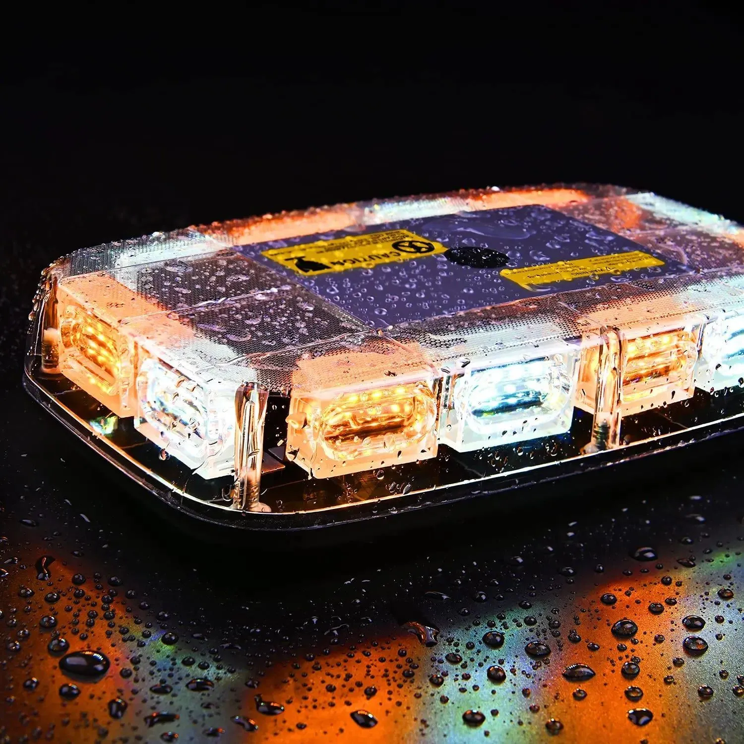 12 Inch 48 Leds Roof Top Amber Mix White Emergency Strobe Light