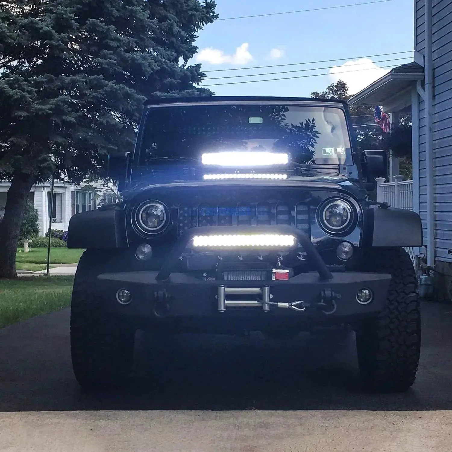 22 Inch 120W Double Row Spot Flood LED Light Bar | 16AWG Wire 3Pin Switch