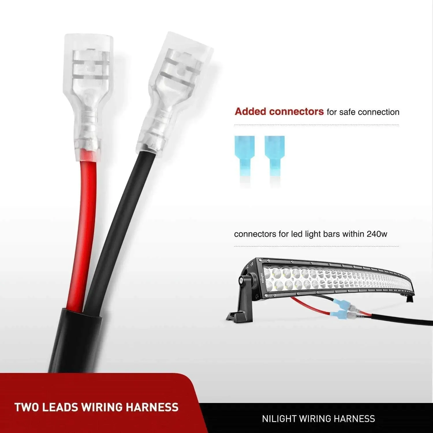 26 Inch 540W 50000LM Triple Row Spot Flood LED Light Bar | 14AWG Wire 3Pin Switch