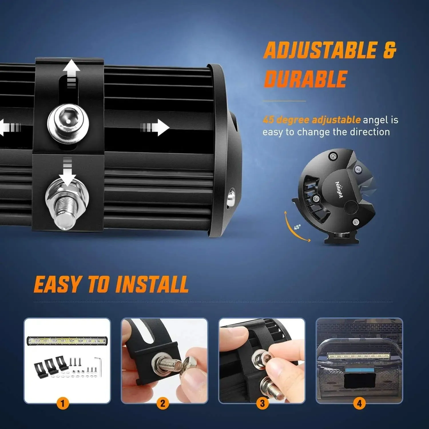 26 Inch 540W Triple Row Spot Flood LED Light Bar