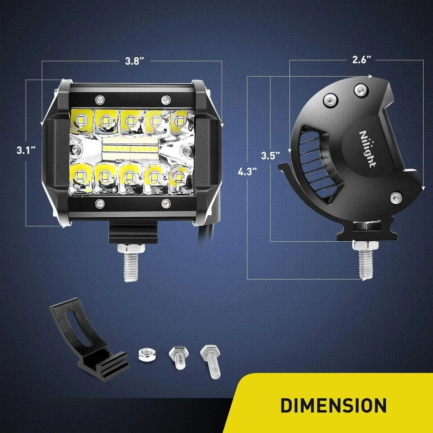 4 Inch 60W Triple Row Spot Flood LED Pods (Pair)
