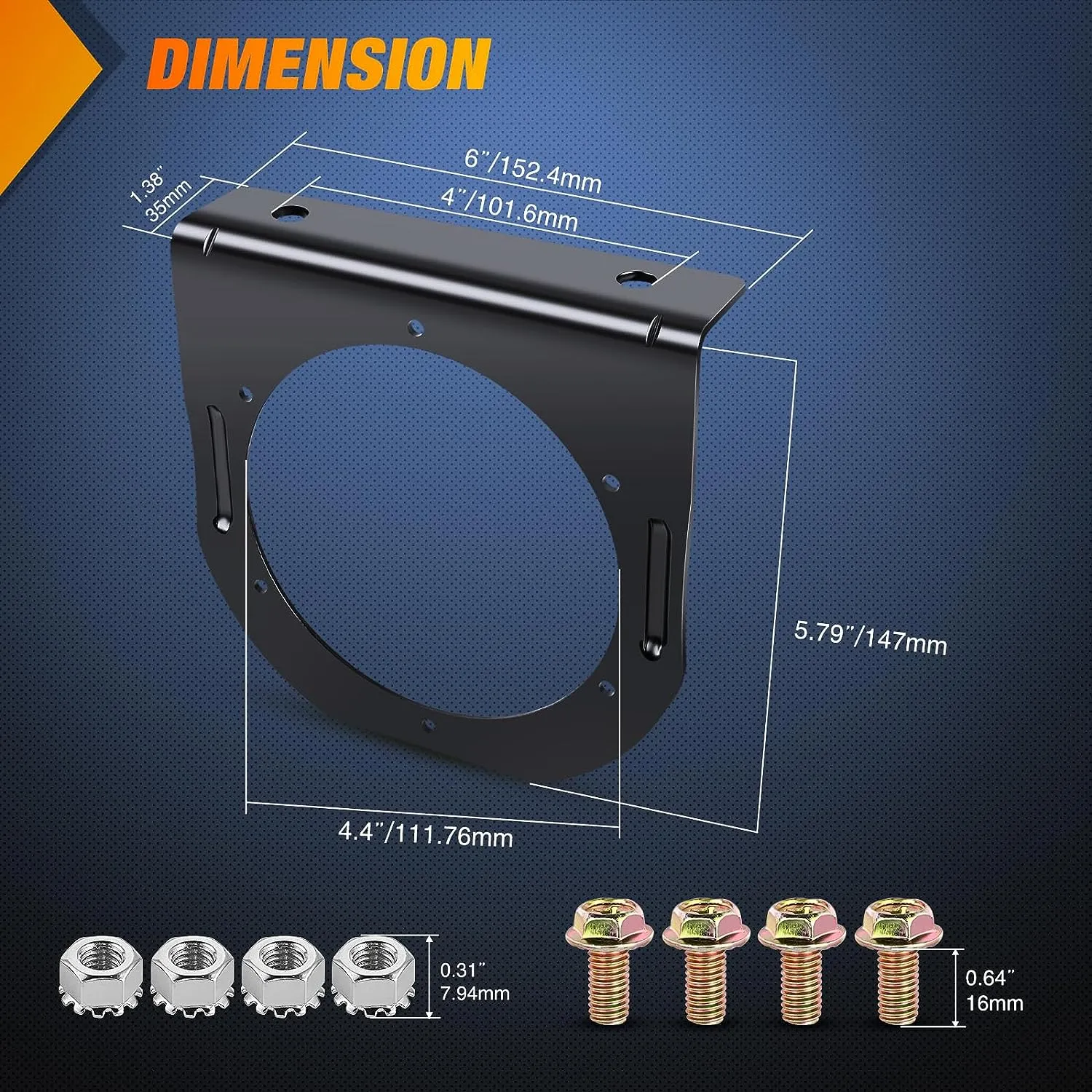 4 Inch Round Amber Tail Lights w/ Mount Bracket (Pair)