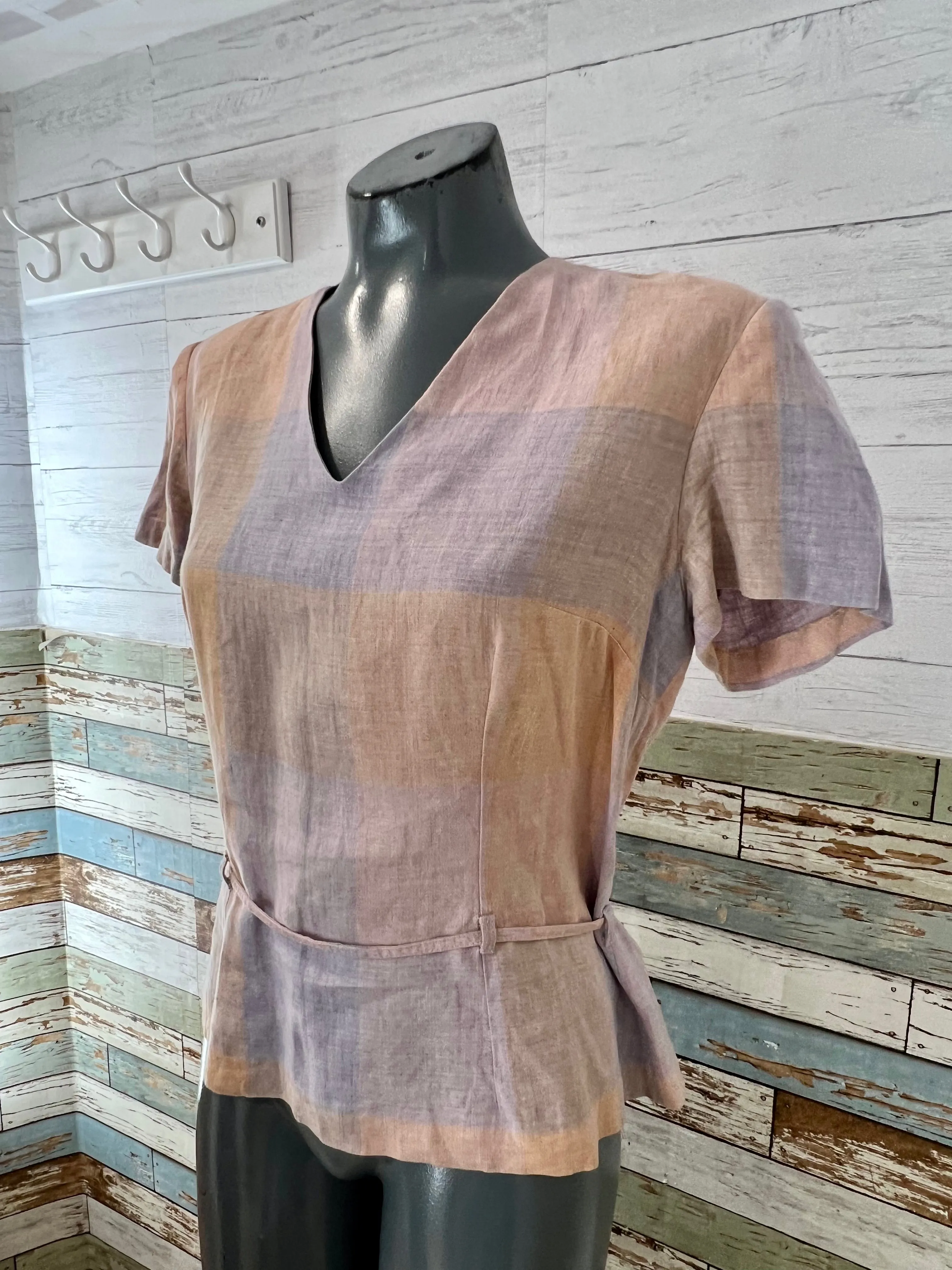 80’s Pastel Multicolor V Neck Short Sleeve Shirt