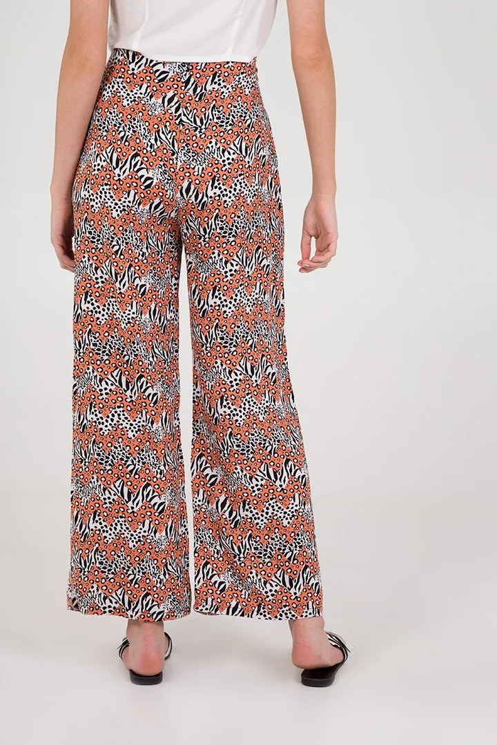 Abstract Animal Wide Leg Trouser