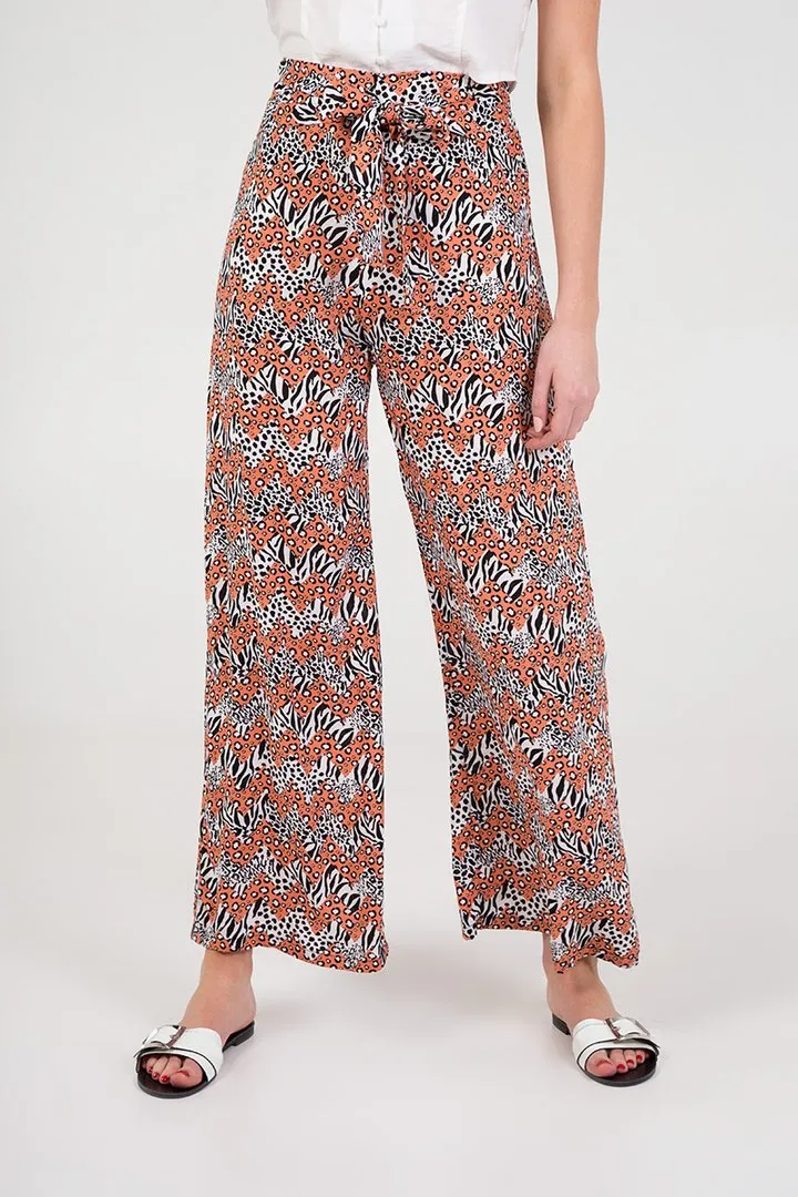 Abstract Animal Wide Leg Trouser