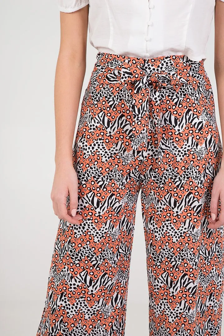 Abstract Animal Wide Leg Trouser