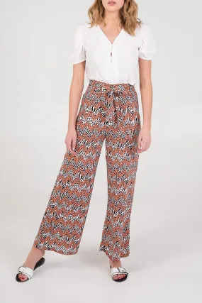 Abstract Animal Wide Leg Trouser
