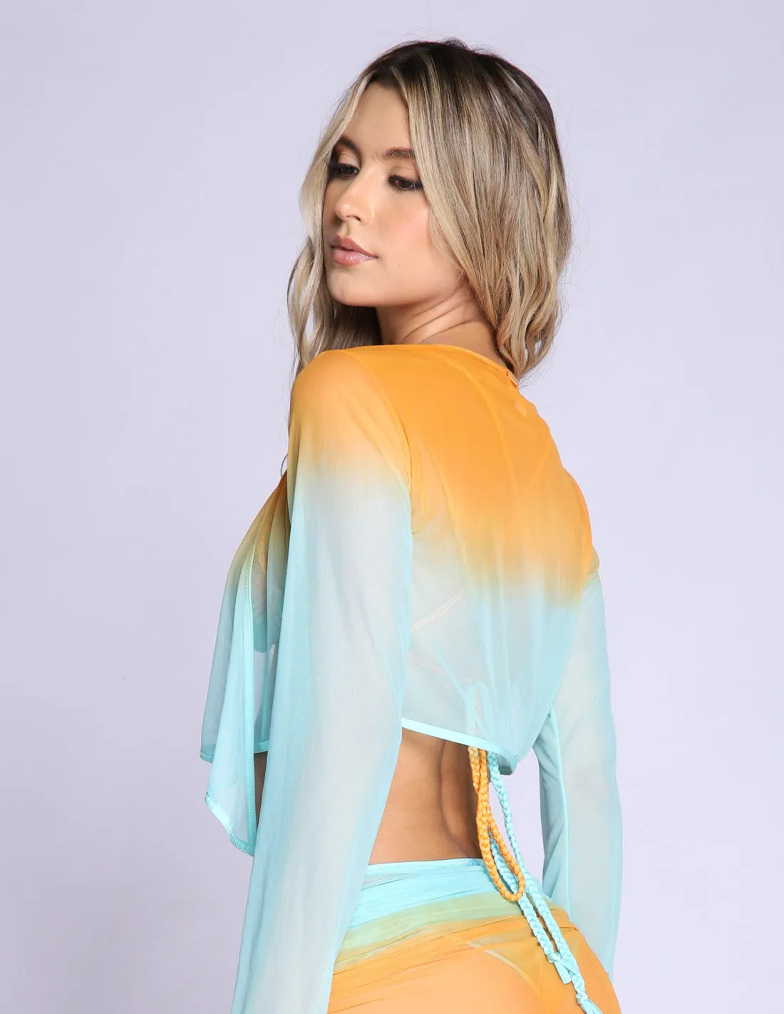 Airy Blouse Orange   Mint