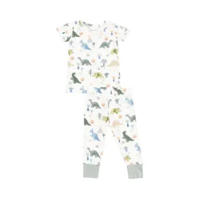 Angel Dear - Kid's Soft Dino Short Sleeve Loungewear Set