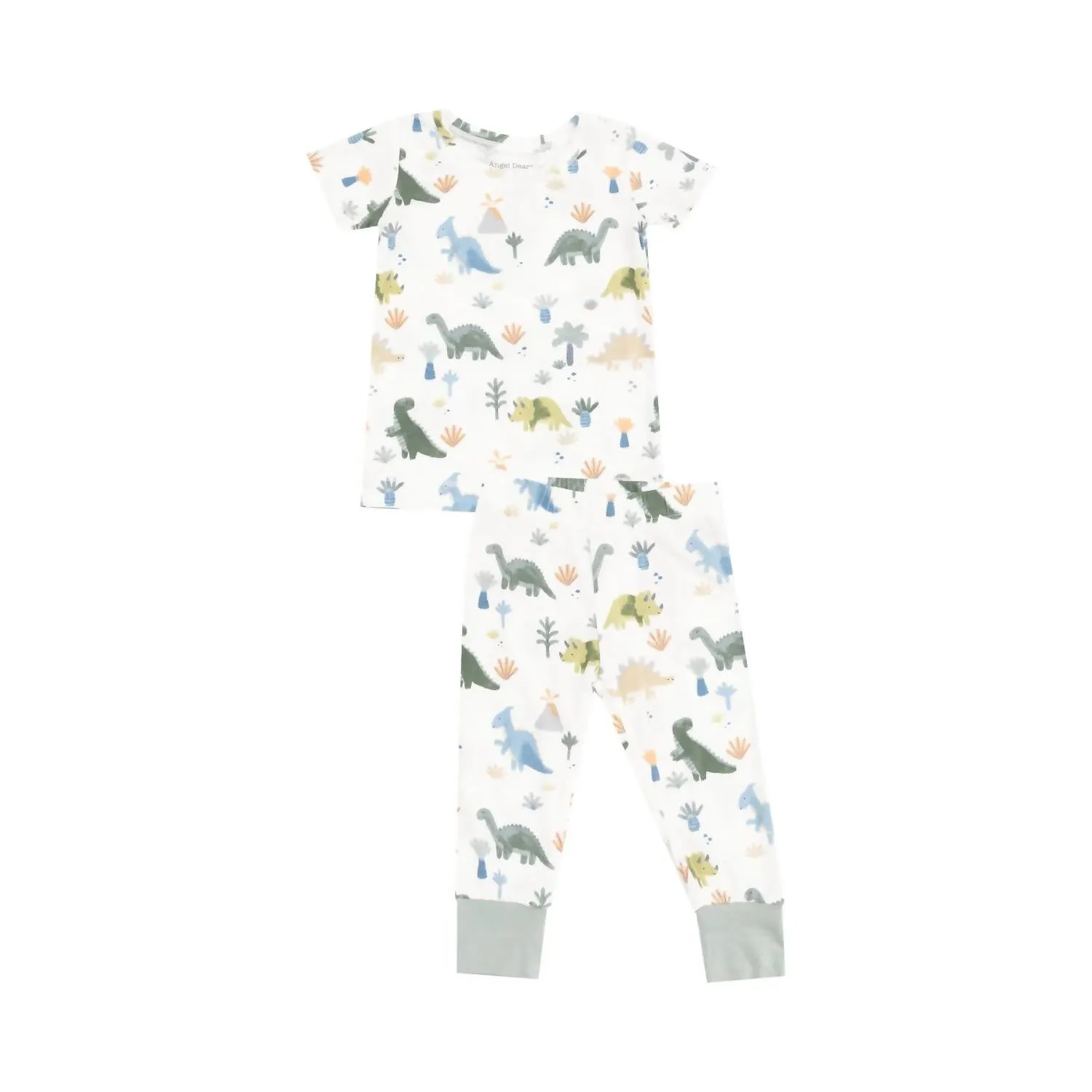Angel Dear - Kid's Soft Dino Short Sleeve Loungewear Set