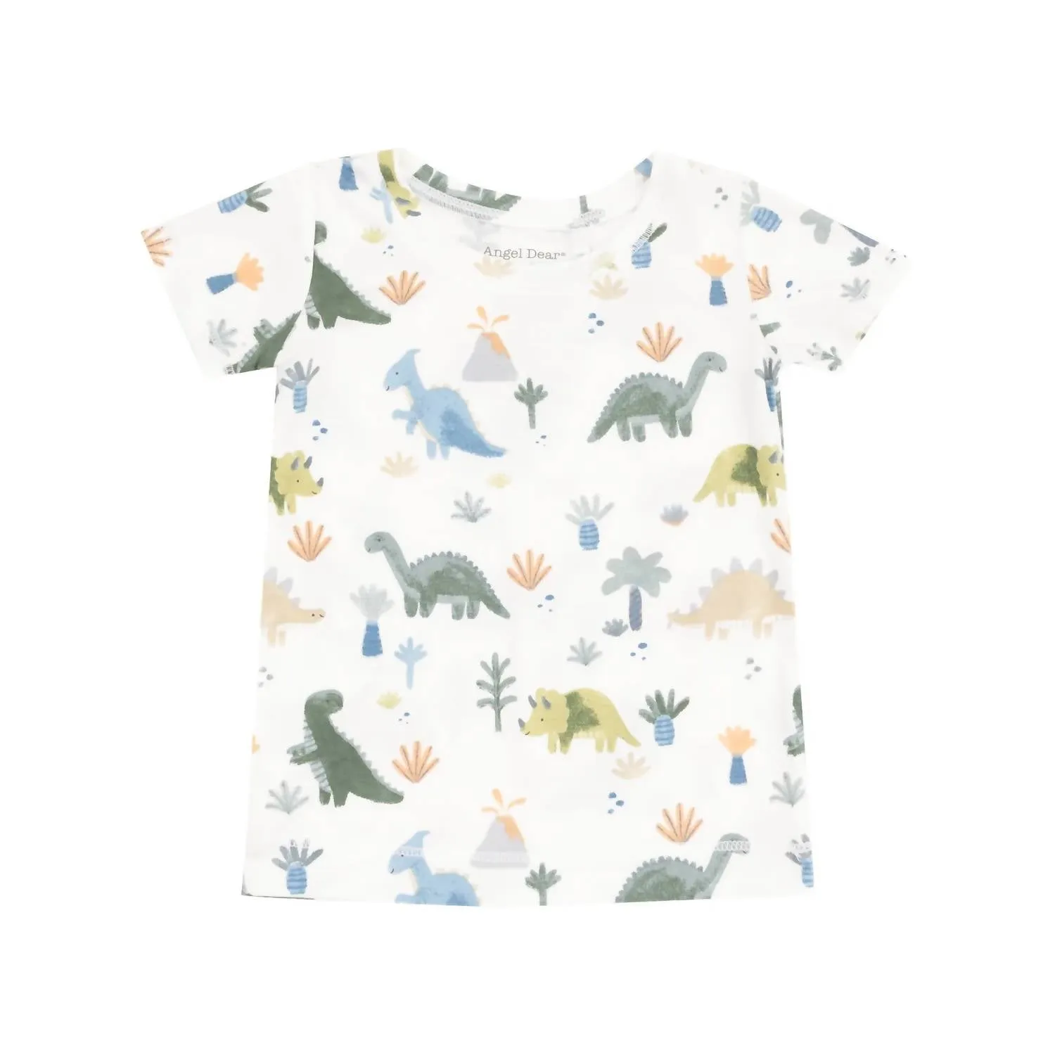 Angel Dear - Kid's Soft Dino Short Sleeve Loungewear Set