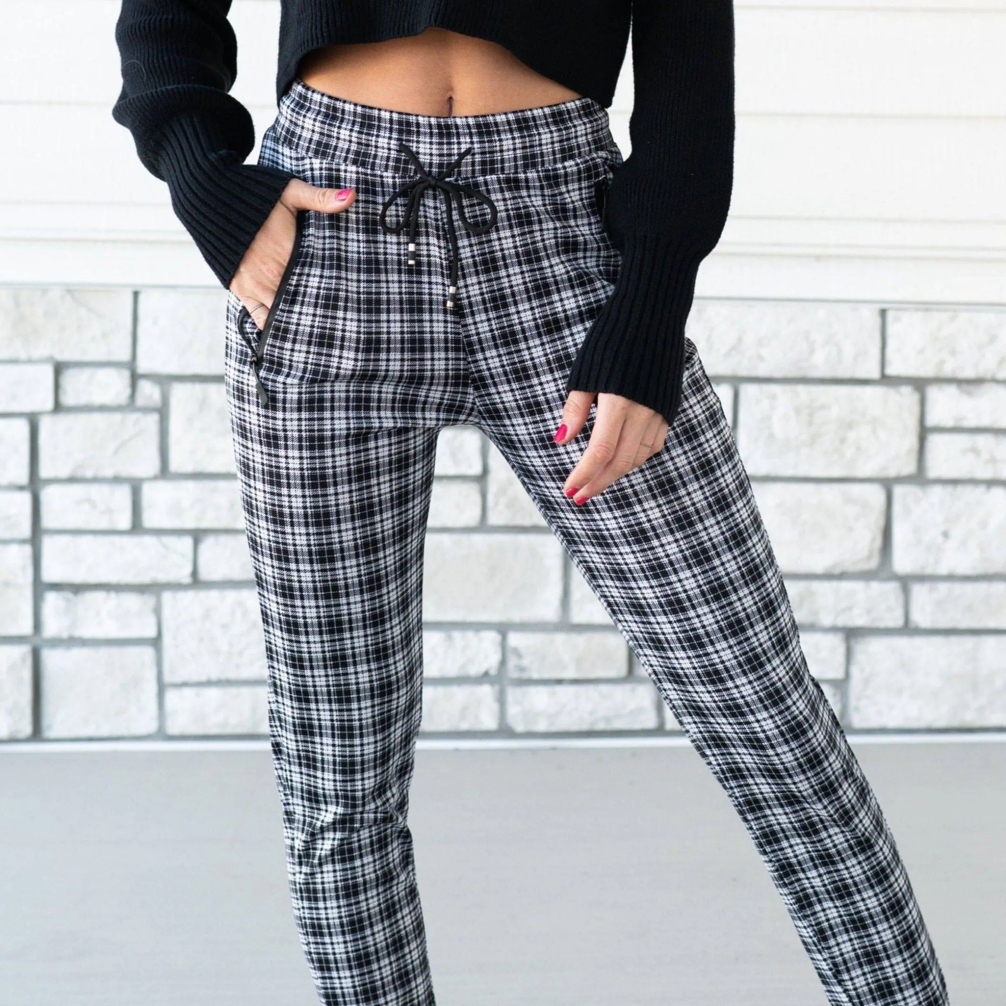 Comfy Plaid Print Dress Pant