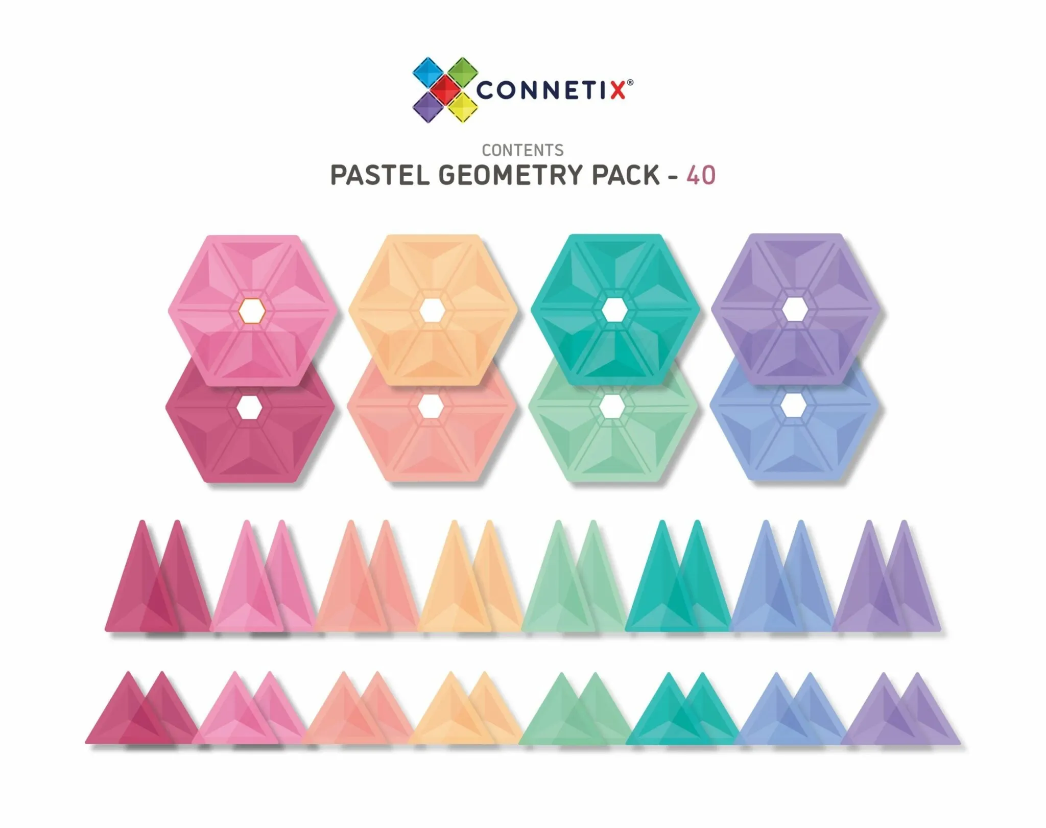 Connetix 40 pc Pastel Geometry Pack