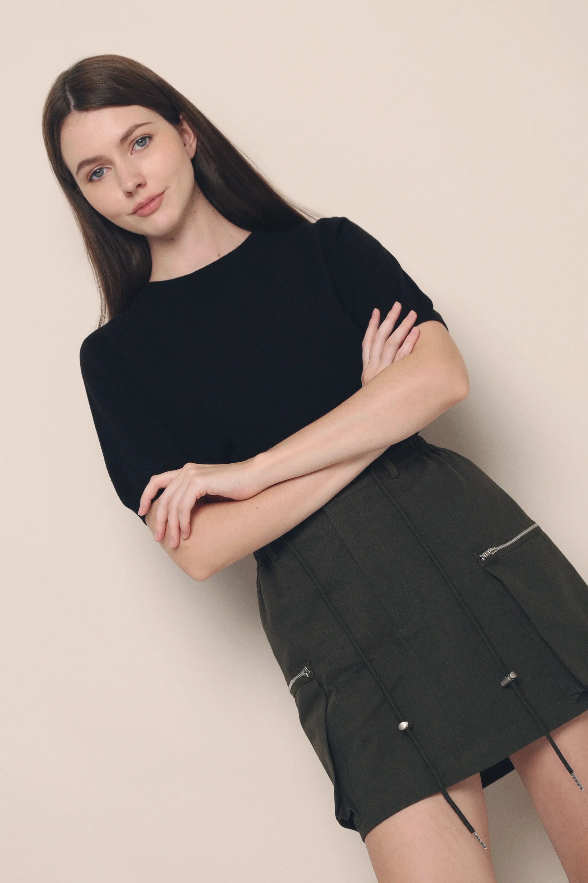 Eli Breezy Knit Blouse Black