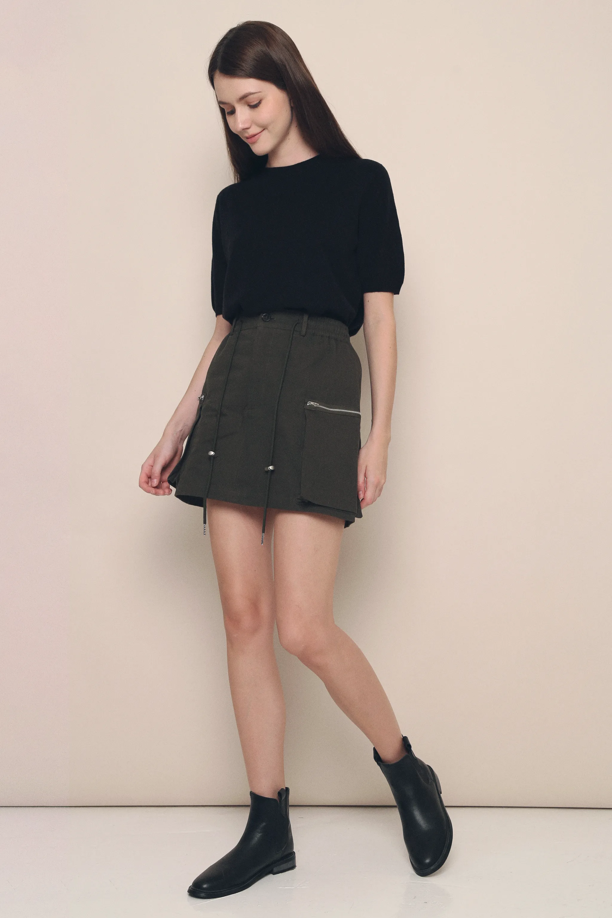 Eli Breezy Knit Blouse Black