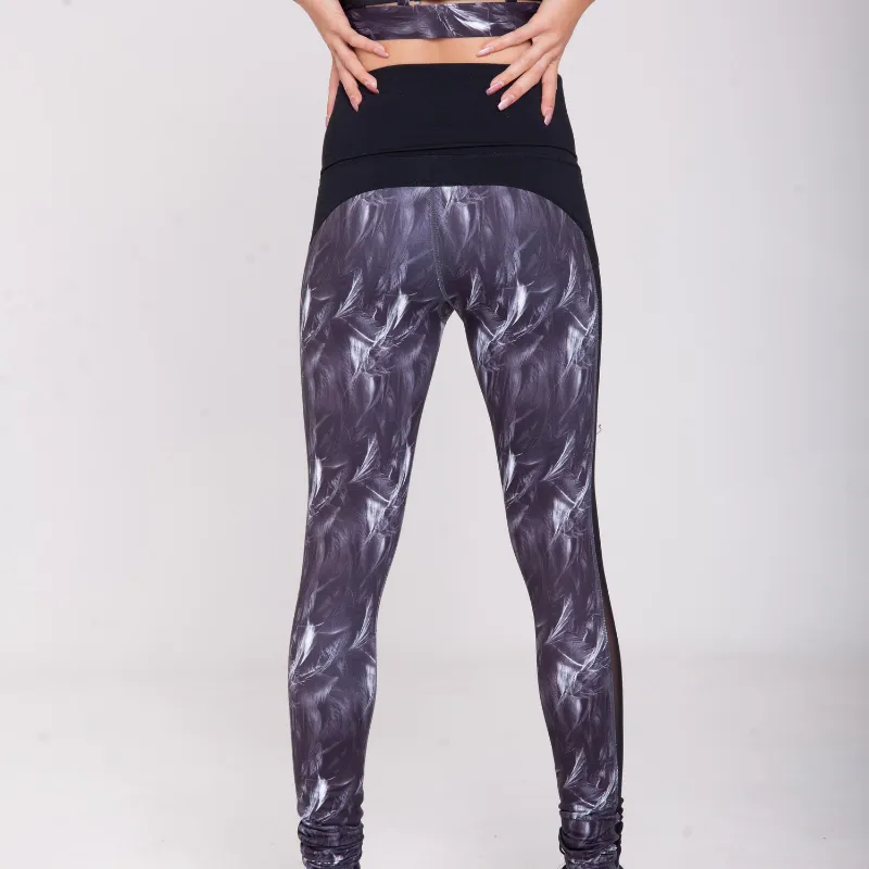 Full Length Pregnancy & Postpartum Tights w/Mesh Panel
