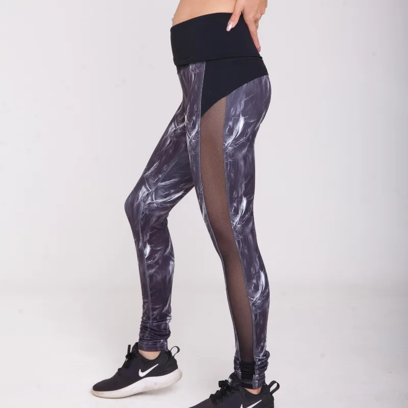 Full Length Pregnancy & Postpartum Tights w/Mesh Panel