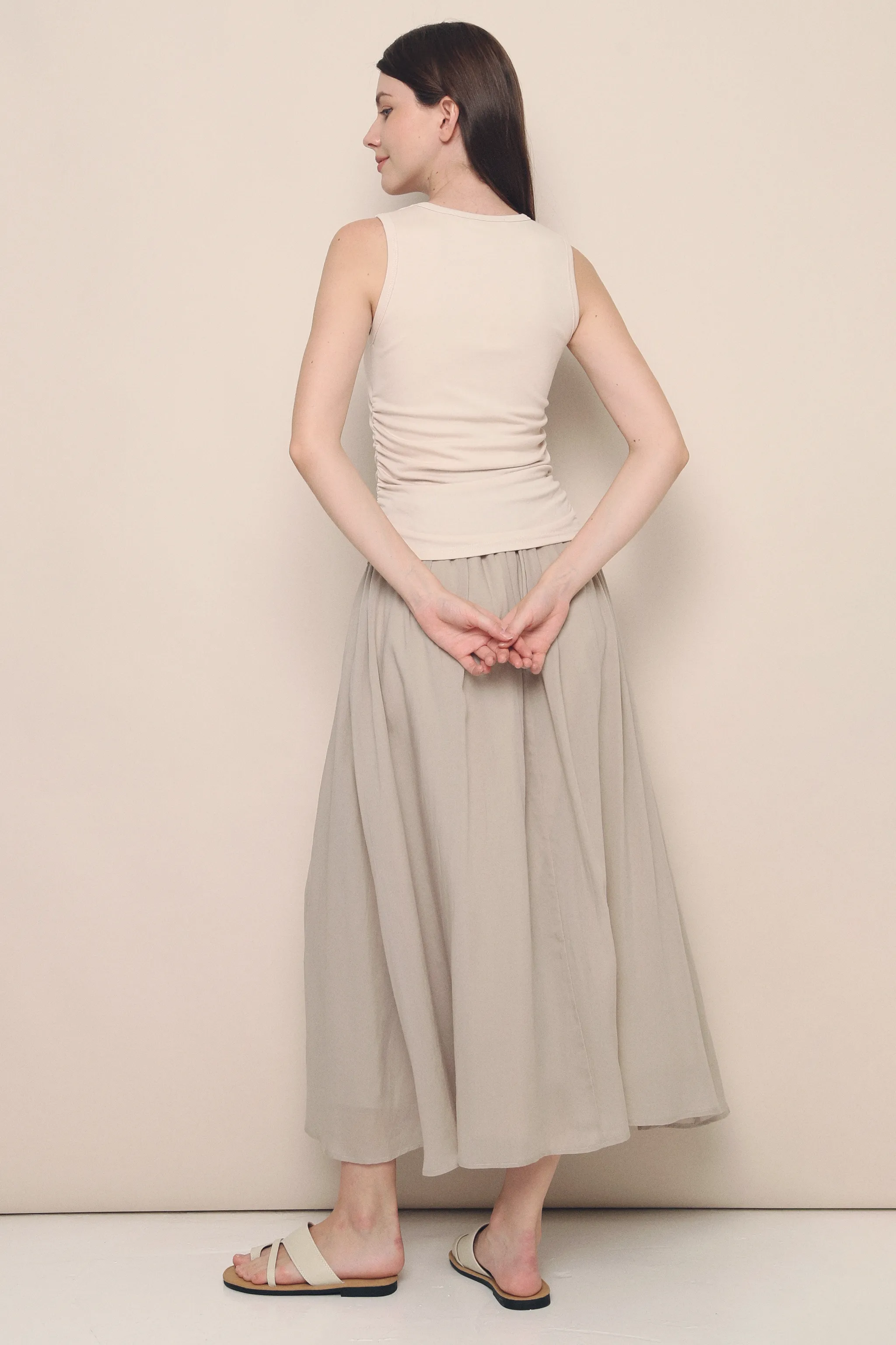 Hathaway Airy Maxi Skirt White