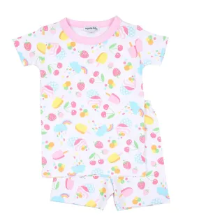 Magnolia Baby Little Girls Pink Summer Treats & Fruits Short Pajamas