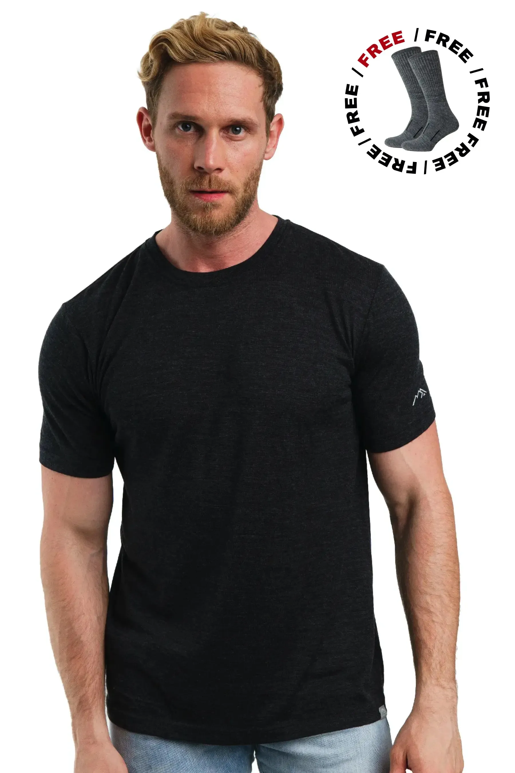 Men's Merino T-shirt 165 Charcoal Grey ( socks)