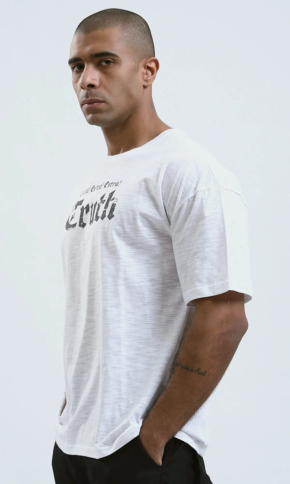 O190733 - Heather White Short Sleeves Comfy Tee
