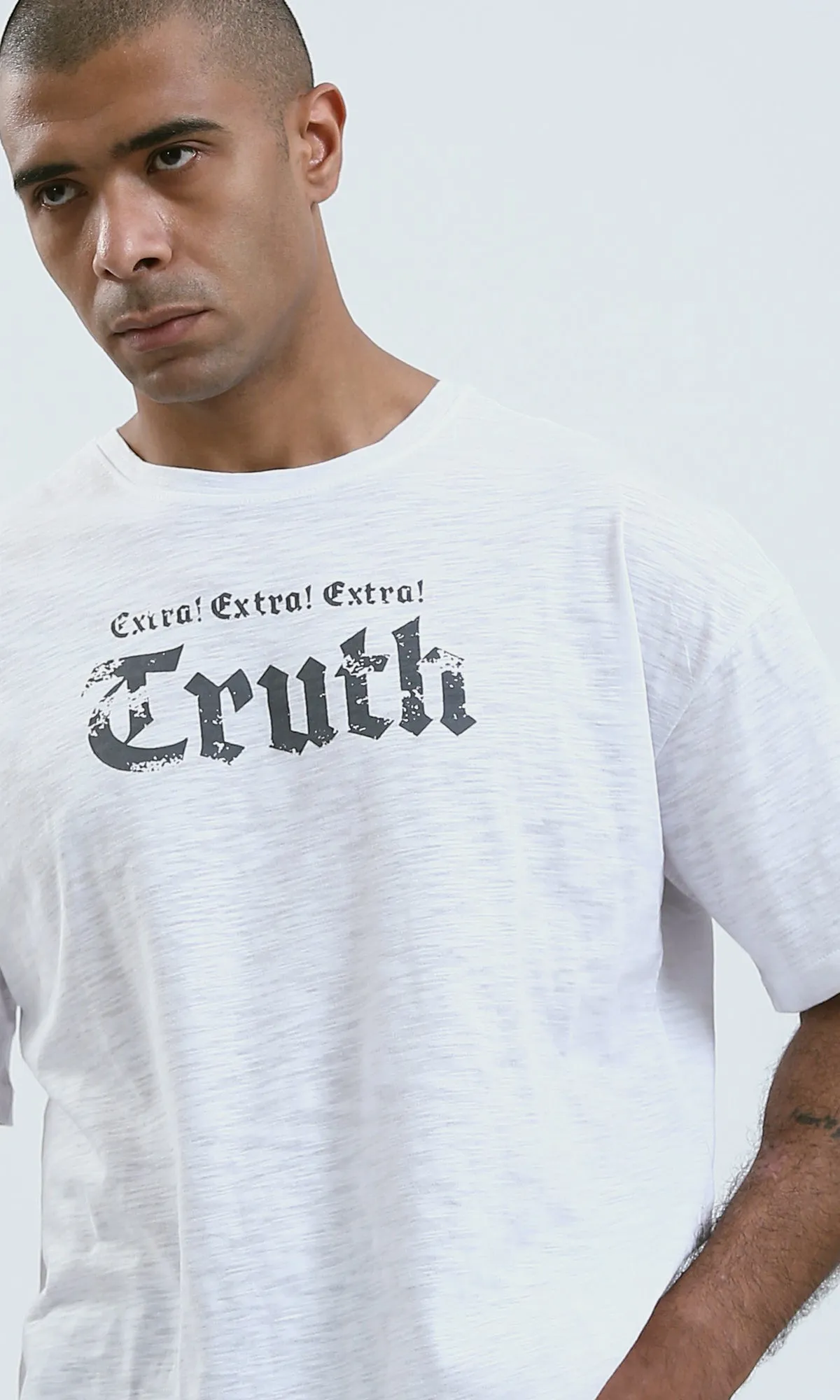 O190733 - Heather White Short Sleeves Comfy Tee