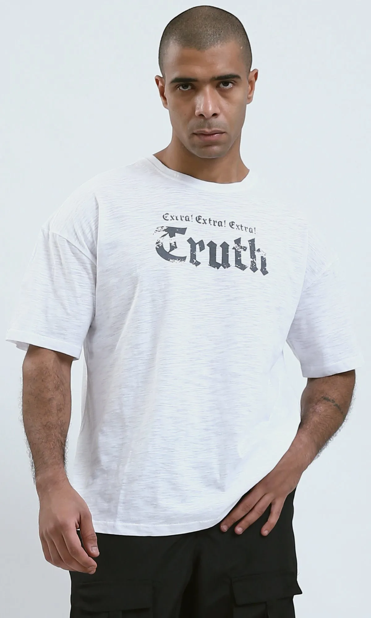 O190733 - Heather White Short Sleeves Comfy Tee
