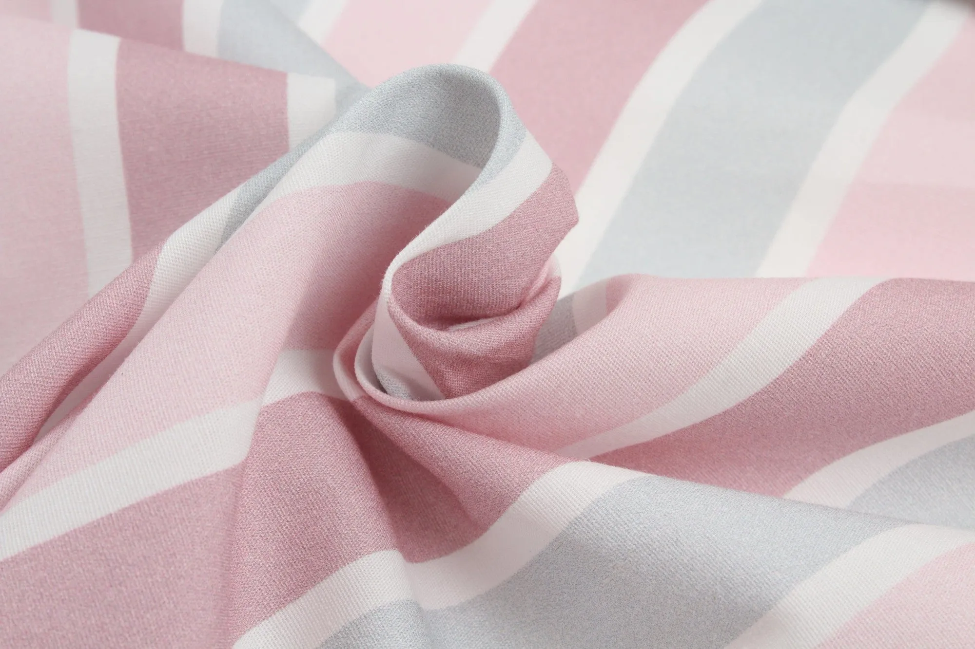 Stretch Cotton Poplin - Stripes Print in Pastel Colors