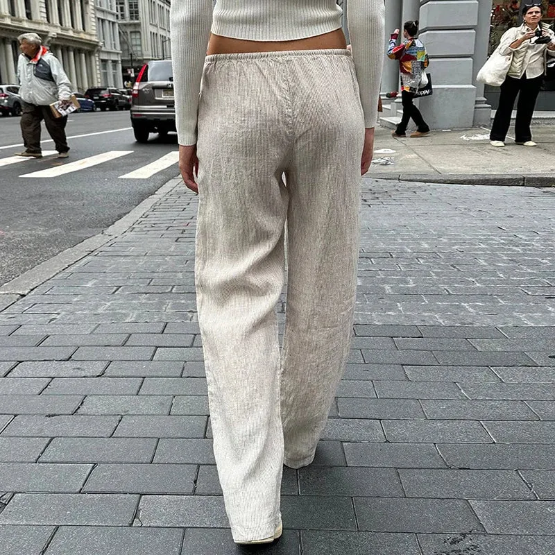 Vintage Striped Loose Pants Comfy Sleepwear