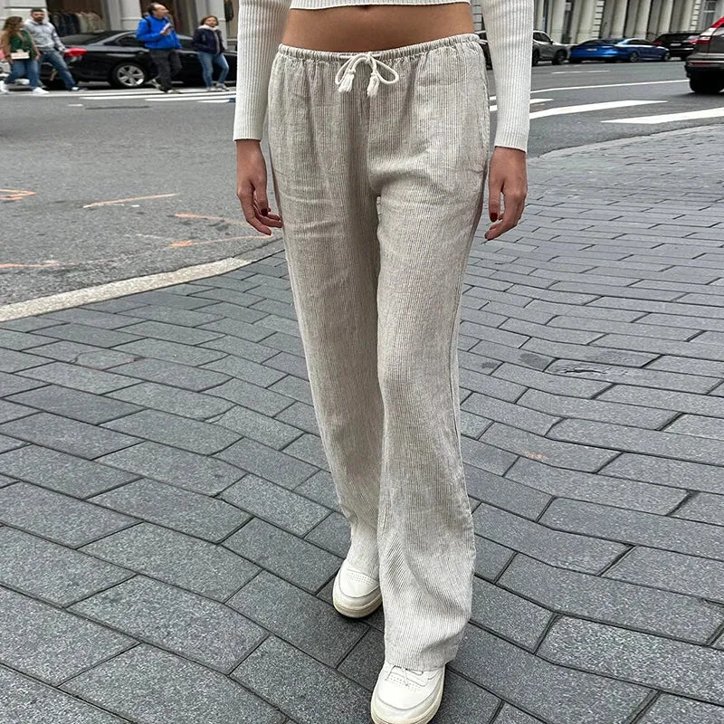 Vintage Striped Loose Pants Comfy Sleepwear