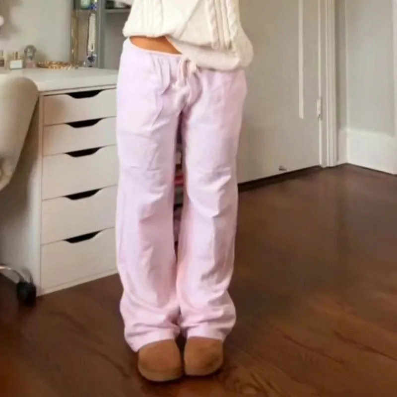 Vintage Striped Loose Pants Comfy Sleepwear